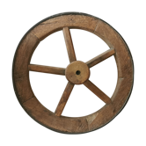 Old wheelbarrow or plow wheel
