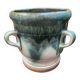 Old glazed terracotta pot cover