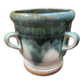 Old glazed terracotta pot cover