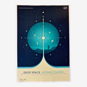 Lithographic printing deep space atomic clock blue