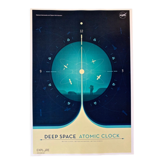 Lithographic printing deep space atomic clock blue