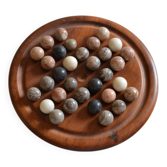 Solitaire game in exotic wood and semi-precious stones