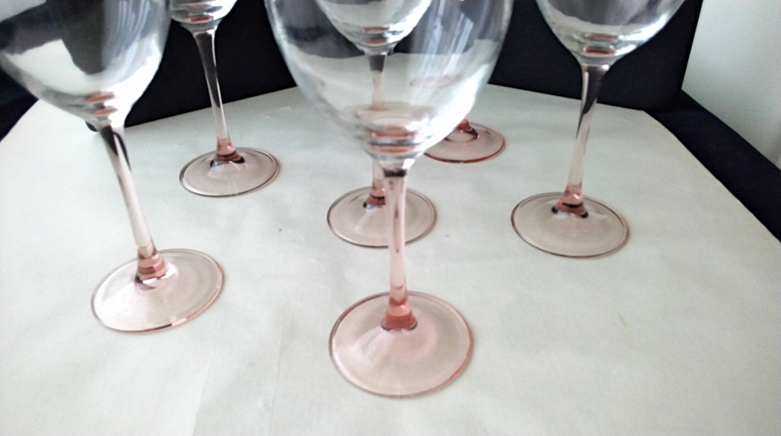 6 water glasses or large stem glasses Luminarc Model "Rose"