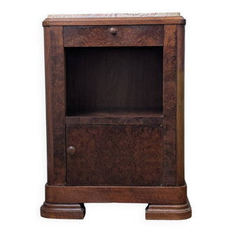 Meuble vintage noyer massif et marbre