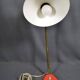 Jean Boris LACROIX (1902-1984), Desk lamp in red lacquered sheet metal, profiled diffuser