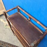 Vintage rattan bookcase shelf