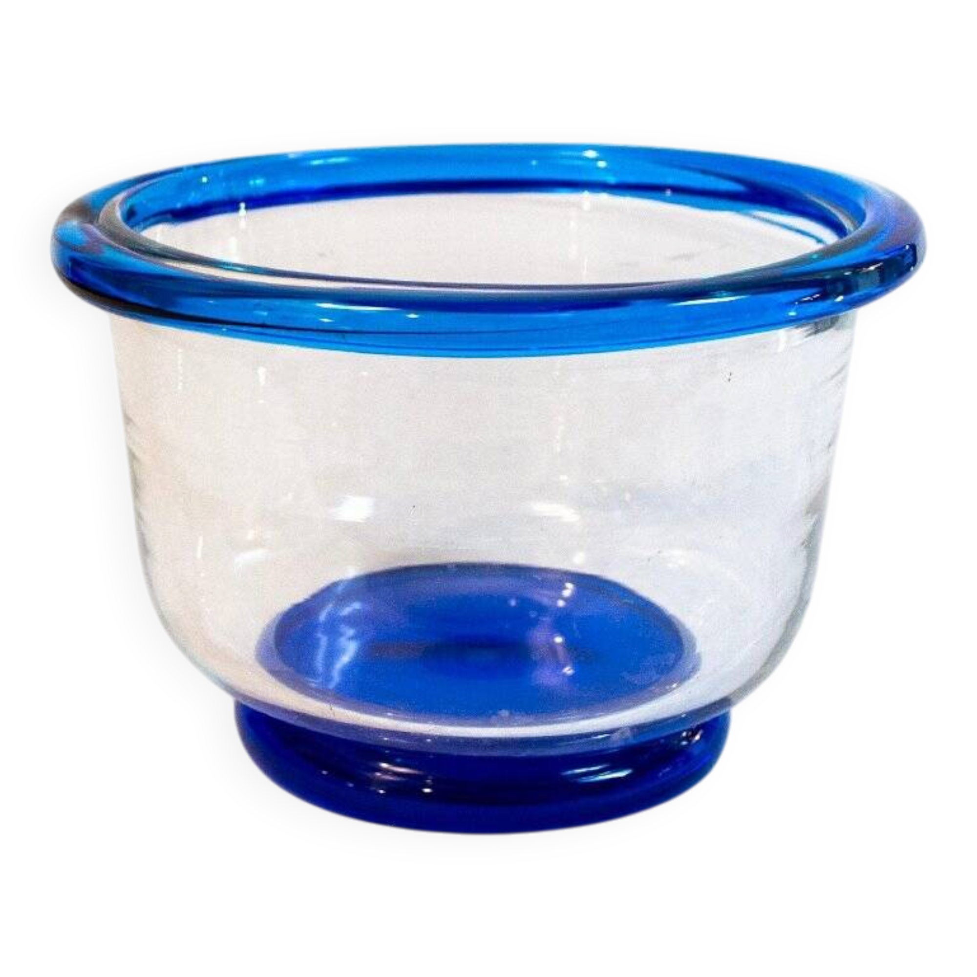 Vintage blue Murano glass vase by Vistosi, Italy, 1970s