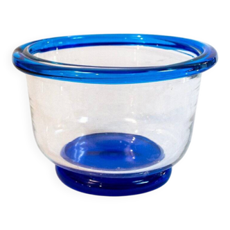 Vintage blue Murano glass vase by Vistosi, Italy, 1970s