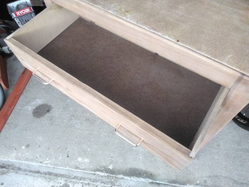 Sanded wooden chest of drawers