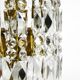 XL Mid Century brass crystal glass chandelier, Vereinigte Werkstätten