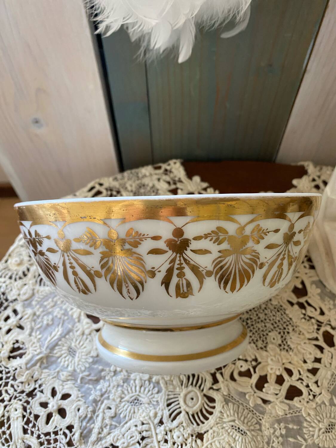Large antique Paris porcelain bowl