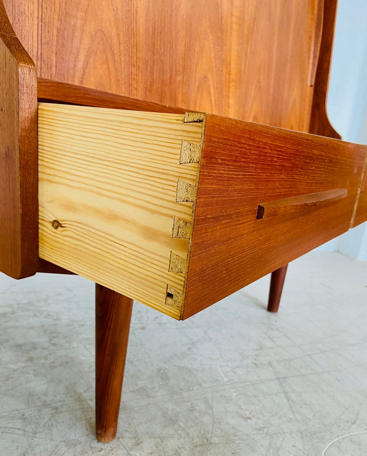 Vintage Danish mid-century teak bar cabinet 1960