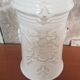 Old White Ceramic Vase Vintage Coat of Arms Decor #A697