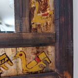 Miroir en bois peint main vintage