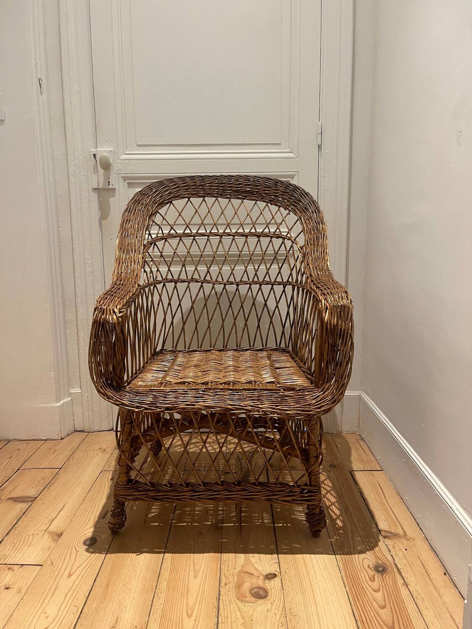 Grand Fauteuil en rotin vintage