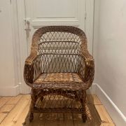 Grand Fauteuil en rotin vintage