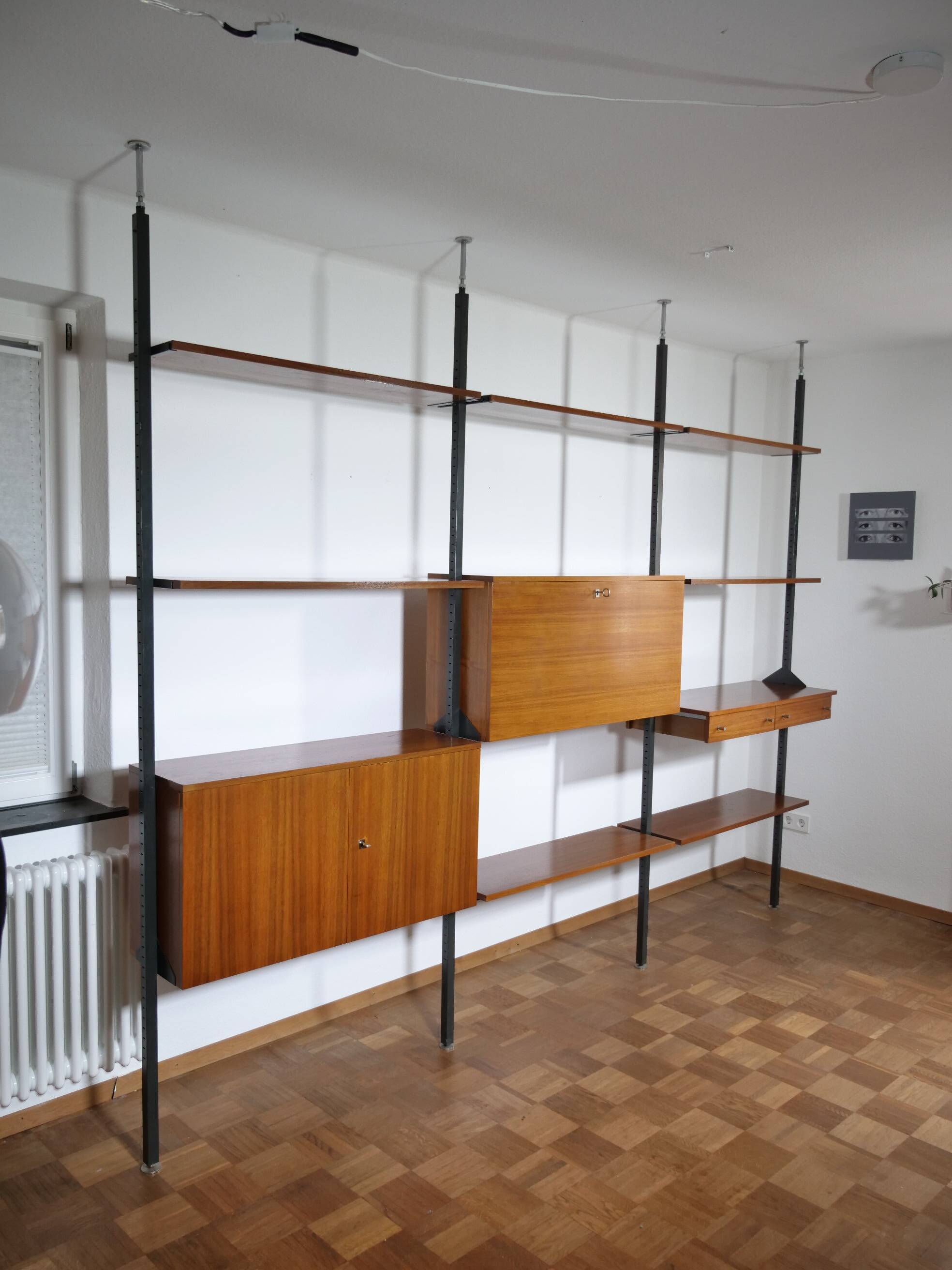 Mid-Century Teak Modular Wall Unit and Room Divider from Italy, 1960s