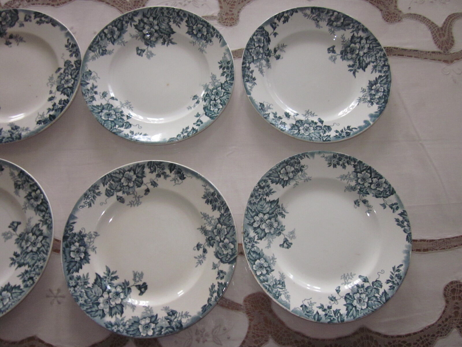 Set de 8 assiettes marie louise en faience de st Amand