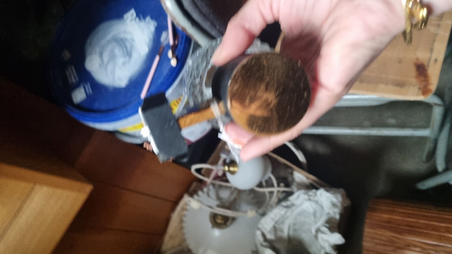 Pair of vintage gold and black wall sconces