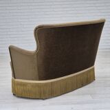 1960s, Danish 2-seater sofa, green furniture velour, original condition.