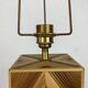 Midcentury pencil reed rattan bamboo and brass table lamp, 1970s