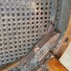 Louis XVI style office armchair in walnut and canning