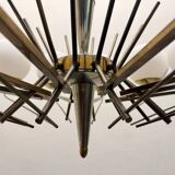 Large Sputnik Bronze & Glass Chandelier, 1960s
