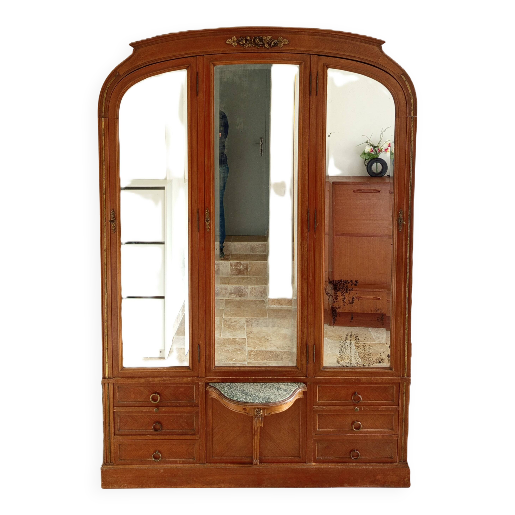 Art Nouveau Art Deco beech cabinet