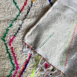 Berber rug Azilal colorful white with minimalist patterns multicolored and modern fluorescent