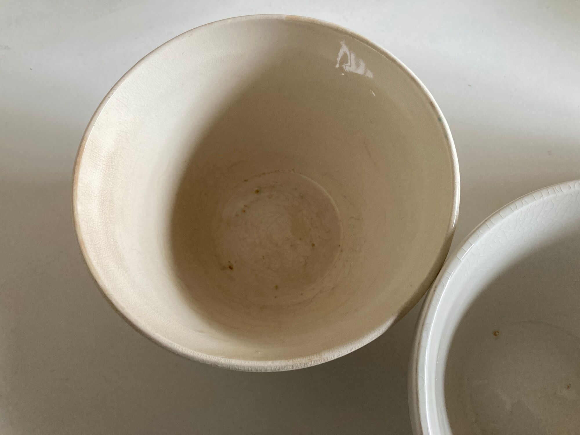 Set of 3 bowls in faience English iron land 1900 mixing bowl 30