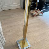 Lampadaire chromé et doré, Italie, 1970