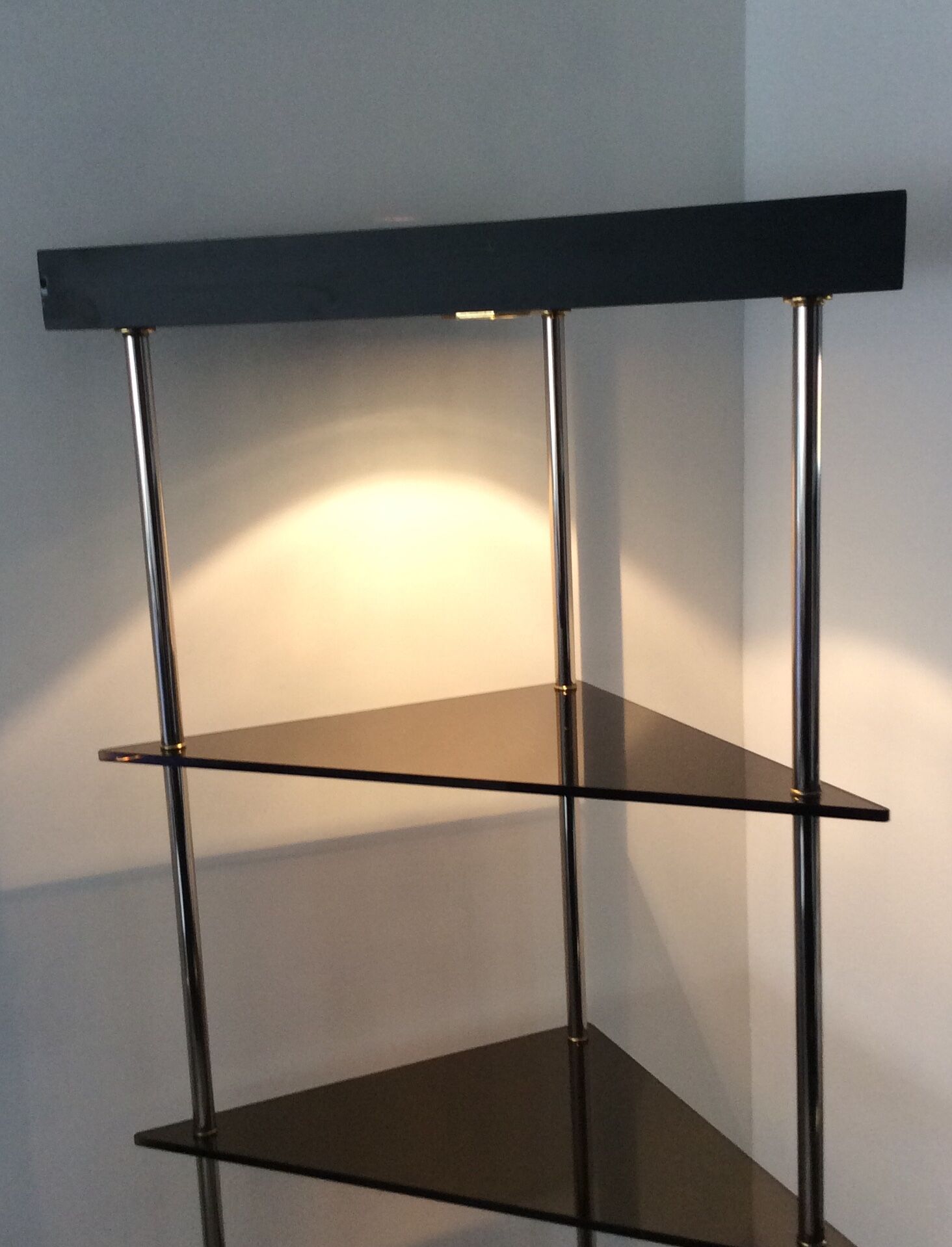 Corner shelf with lighting 1970