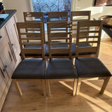 1 lot of 6 oak chairs