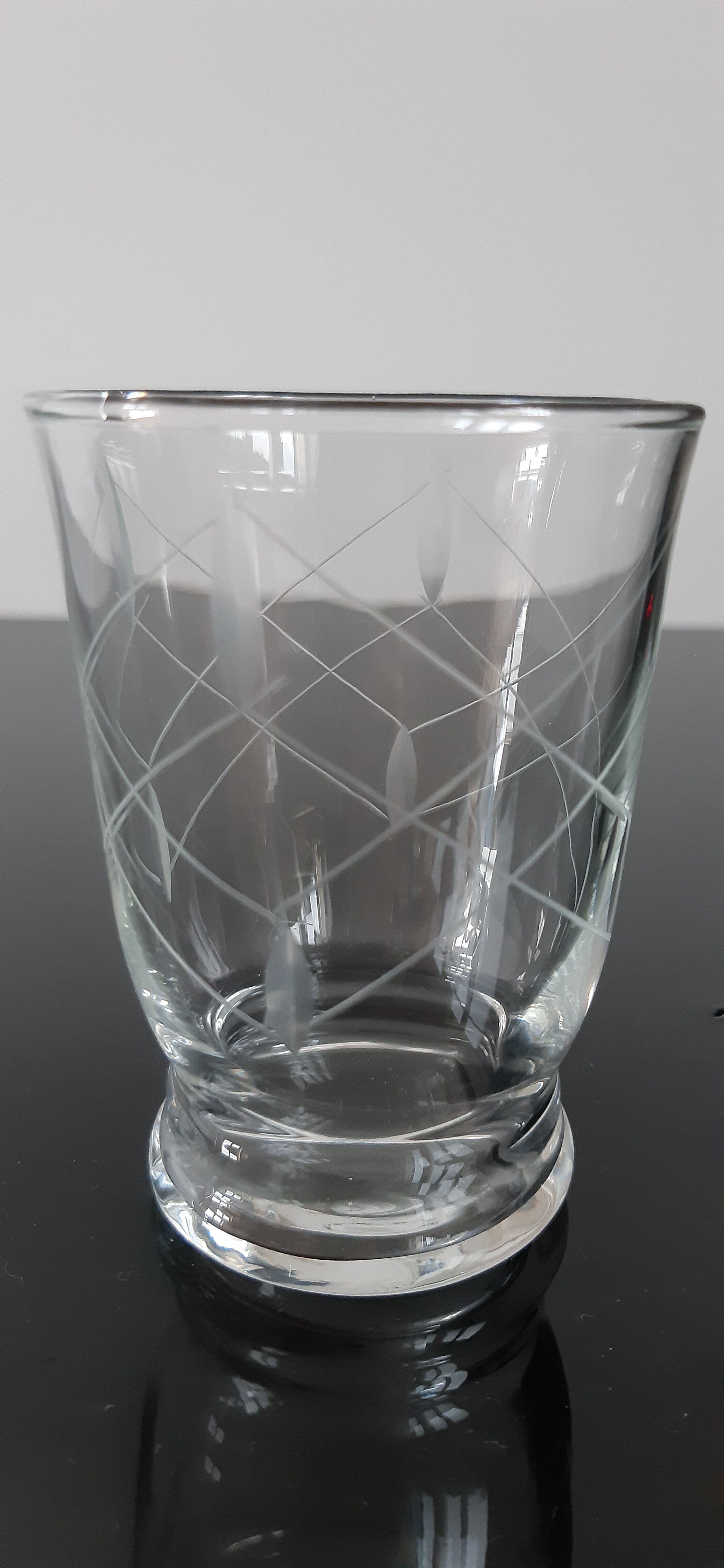 Lot de 6 verres à eau gravés années 50