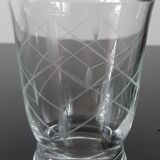Set of 6 water glasses engraved 50s