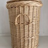 Wicker basket, waste paper basket with lid