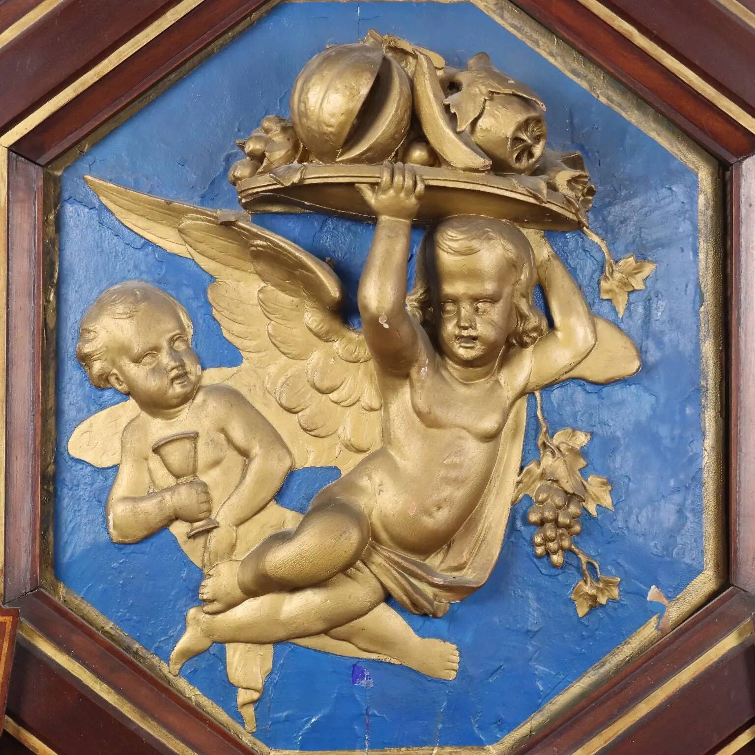 Eclectic antique mahogany mirror, Italy, 19th century