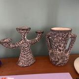 Vase and candle holders Fat Lava vintage