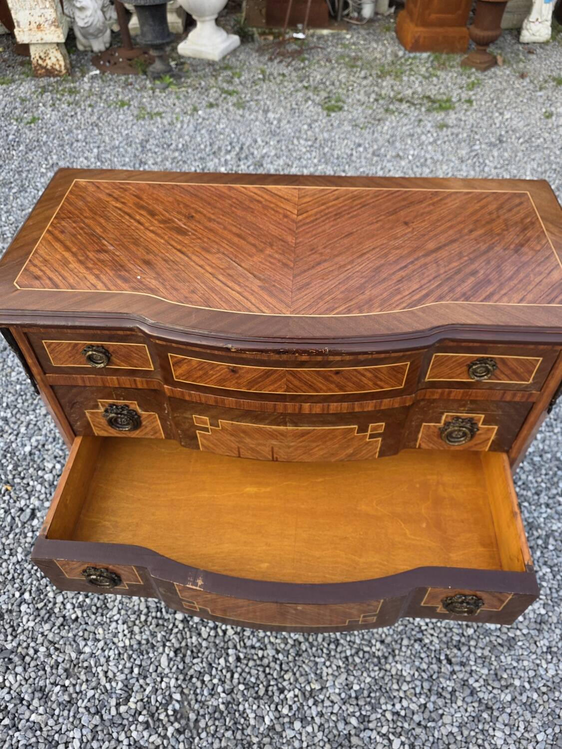 Commode transition in marquetry, Louis XV style, early 20th century.