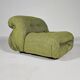 Green linen Soriana chaise longue, Afra & Tobia Scarpa, Cassina, 1970