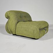 Green linen Soriana chaise longue, Afra & Tobia Scarpa, Cassina, 1970