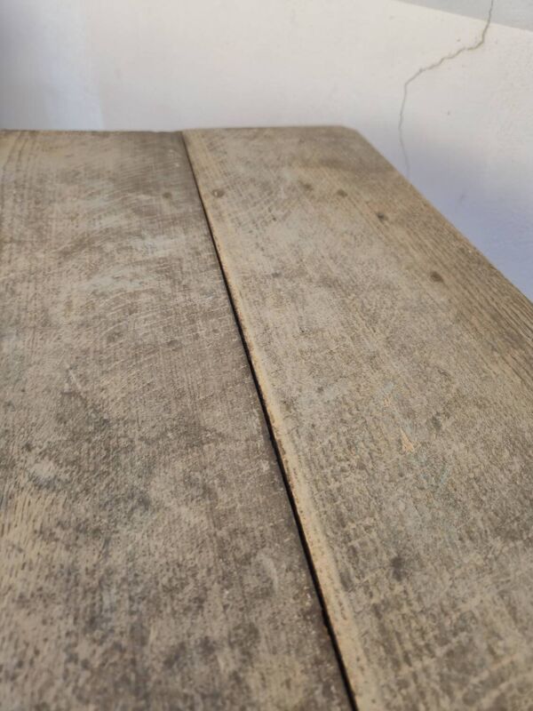 Table de ferme rustique ancienne en chêne massif 1 tiroir