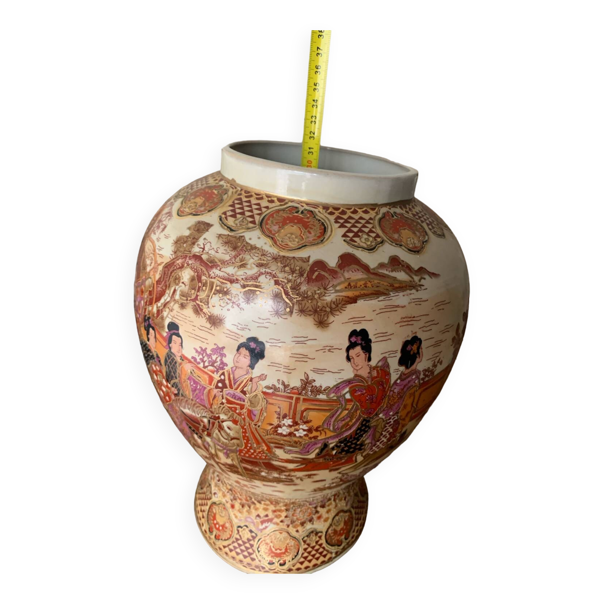 Large numbered Asian vase