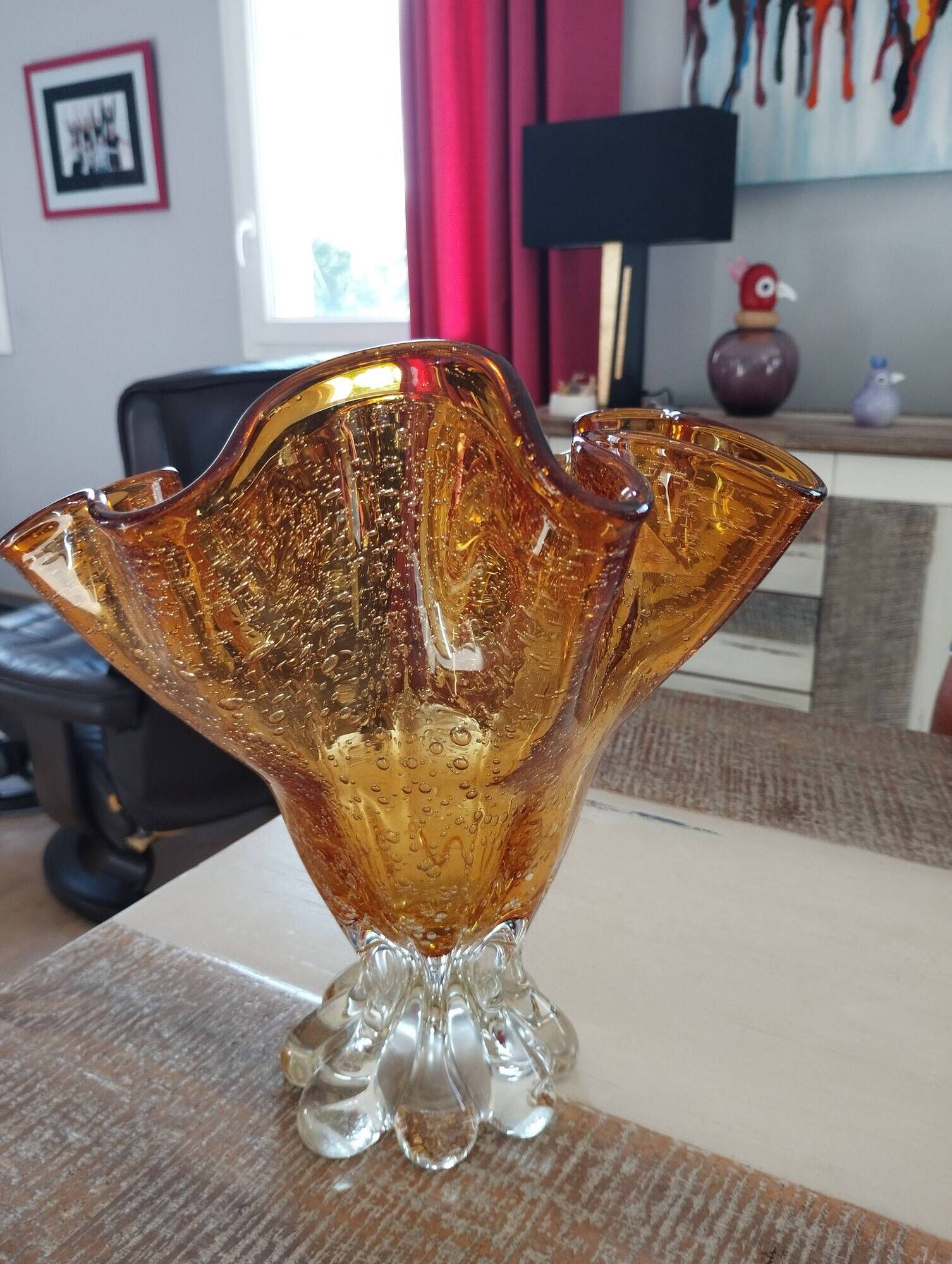 Artisan crystal vase