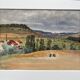 Tableau aquarelle "Vallée d'entremont - Contrexéville" début XX°