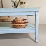 Blue square coffee table