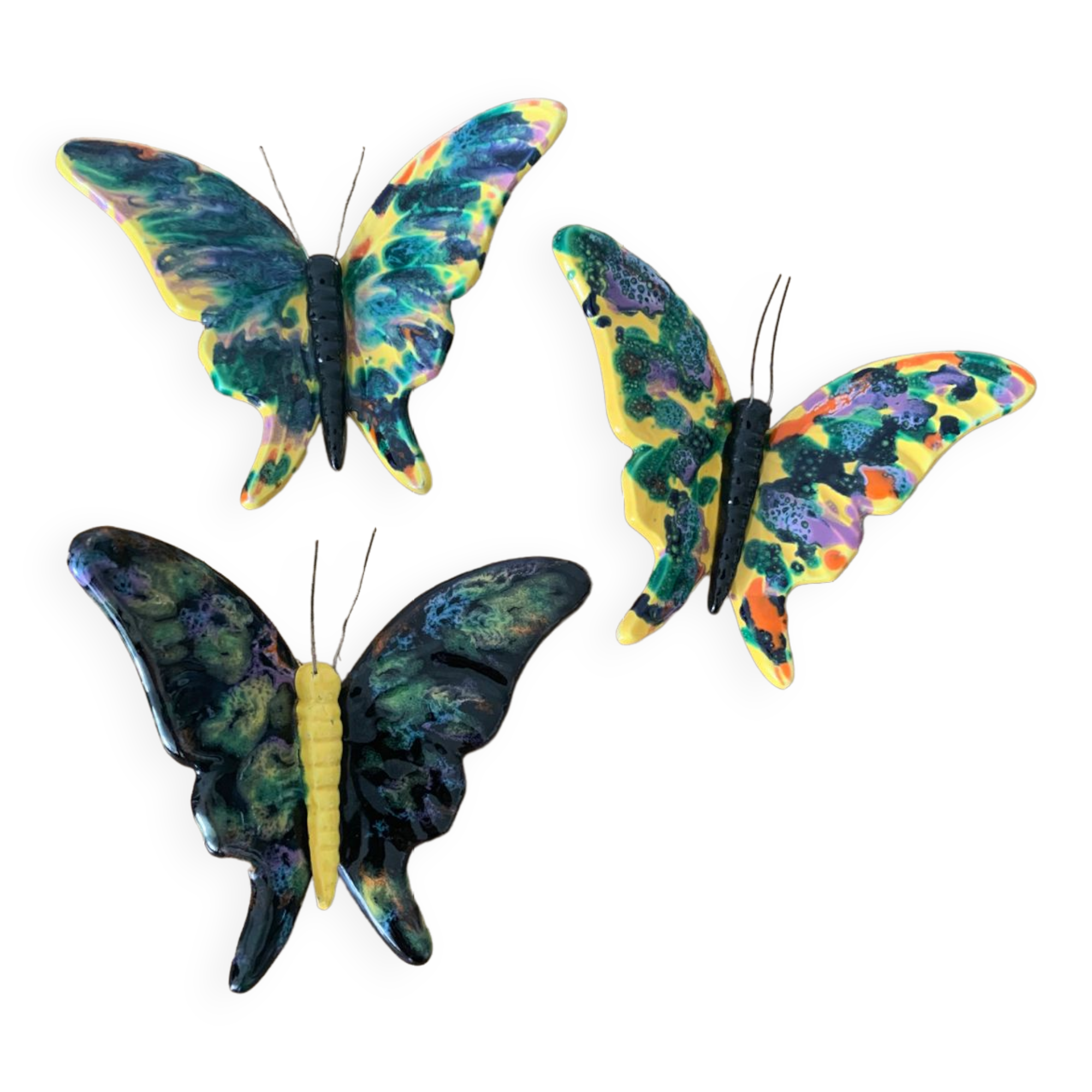Ceramic butterflies - wall decoration