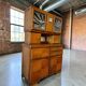 Vintage wooden wardrobe / display cabinet with Art Deco accents