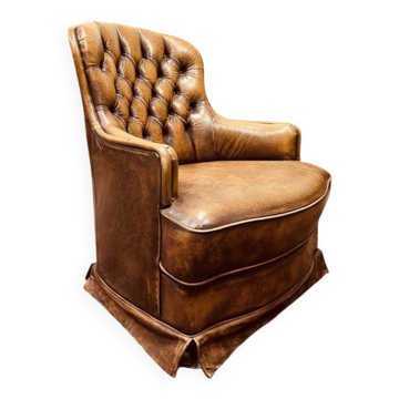 English Chesterfield club armchair brown