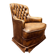 Fauteuil Chesterfield anglais en cuir marron